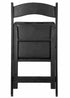 Chivari Black WoodGrain™ Resin Folding Chair with Black Vinyl Seat CFRBB-A