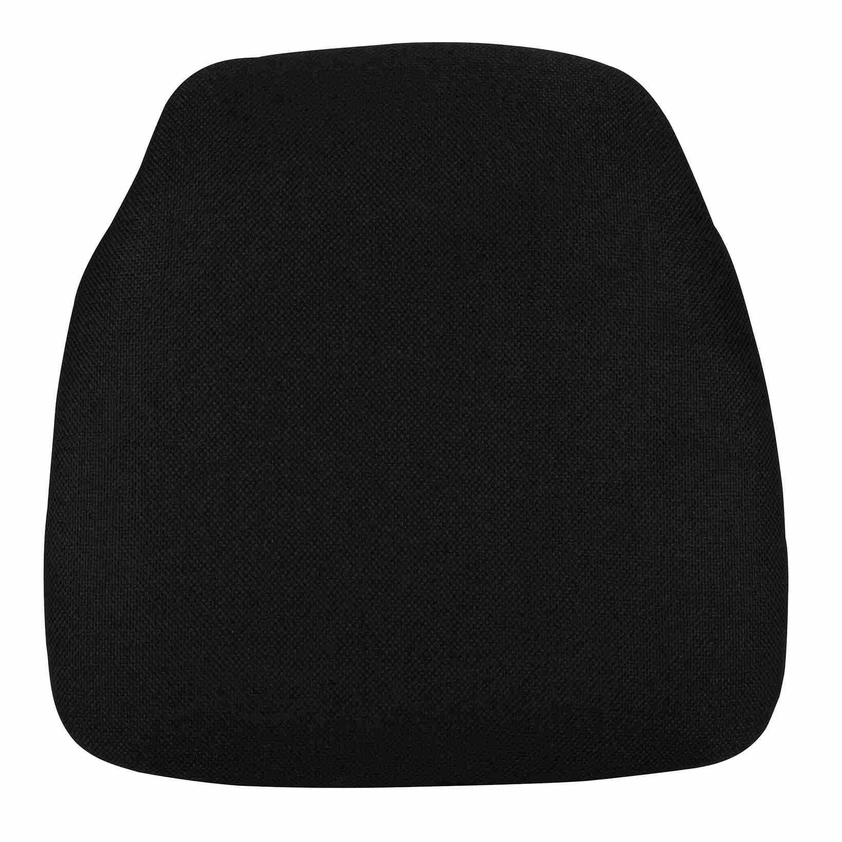 Chivari Black 1.75" Thick Fabric Panel Back Chiavari Chair Cushion and SlipNot™ Technology CUSHPANFAB-BLK-A