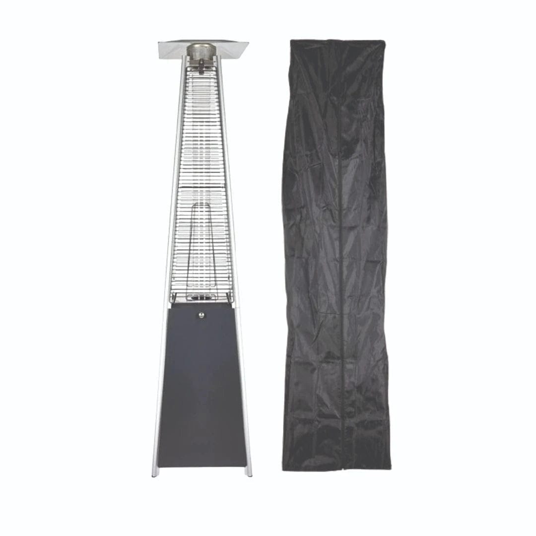 Chivari Black Propane Pyramid Patio Heater 43000 BTU with Cover HEAT-PYR43KBTU-BLK