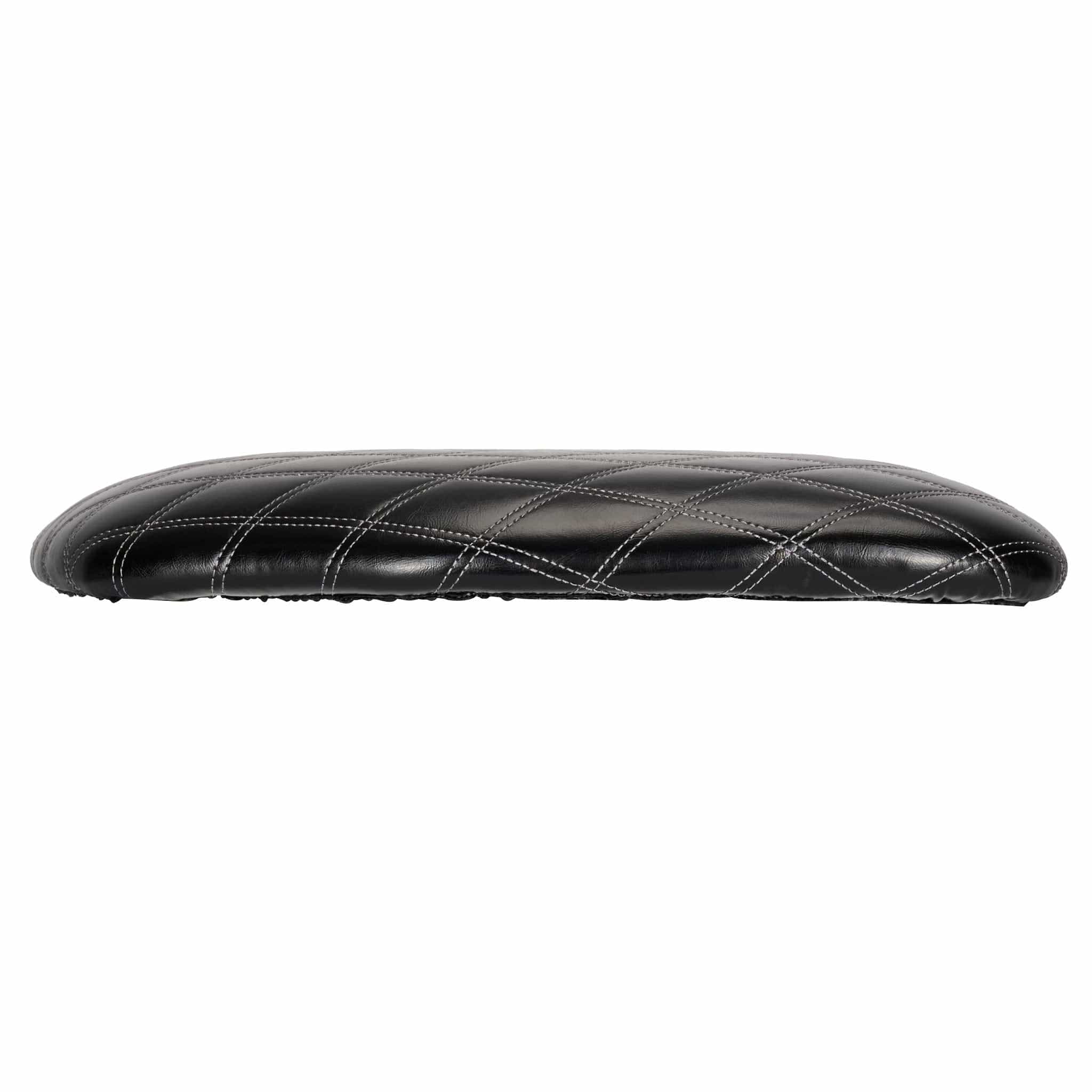 Chivari Black Vinyl Panel Back Chiavari Cushion with Bentley Stitching and SlipNot™ Technology CUSHPANVINBENTB-A