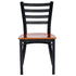 Chivari Ladder Back Restaurant Chair with Black Frame and Cherry Wood Seat CLMBWCW-ZF-KT