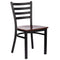 Chivari Ladder Back Restaurant Chair with Black Frame and Dark Wood Seat CLMBWDW-ZF-KT