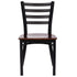 Chivari Ladder Back Restaurant Chair with Black Frame and Dark Wood Seat CLMBWDW-ZF-KT