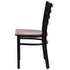 Chivari Ladder Back Restaurant Chair with Black Frame and Dark Wood Seat CLMBWDW-ZF-KT