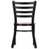 Chivari Ladder Back Restaurant Chair with Black Frame and Dark Wood Seat CLMBWDW-ZF-KT