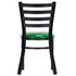 Chivari Ladder Back Restaurant Chair with Black Metal Frame and Green Vinyl Seat CLMBVGR-ZF-KT