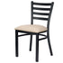 Chivari Ladder Back Restaurant Chair with Black Metal Frame and Light Gray Vinyl Seat CLMBVLGY-ZF-KT