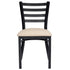 Chivari Ladder Back Restaurant Chair with Black Metal Frame and Light Gray Vinyl Seat CLMBVLGY-ZF-KT