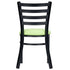 Chivari Ladder Back Restaurant Chair with Black Metal Frame and Light Green Vinyl Seat CLMBVLGR-ZF-KT