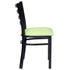 Chivari Ladder Back Restaurant Chair with Black Metal Frame and Light Green Vinyl Seat CLMBVLGR-ZF-KT