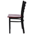 Chivari Ladder Back Restaurant Chair with Black Frame and Mahogany Wood Seat CLMBWMW-ZF-KT