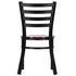Chivari Ladder Back Restaurant Chair with Black Frame and Mahogany Wood Seat CLMBWMW-ZF-KT