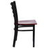 Chivari Ladder Back Restaurant Chair with Black Frame and Mahogany Wood Seat CLMBWMW-ZF-KT
