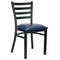Chivari Ladder Back Restaurant Chair with Black Metal Frame and Navy Blue Vinyl Seat CLMBVNB-ZF-KT