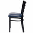 Chivari Ladder Back Restaurant Chair with Black Metal Frame and Navy Blue Vinyl Seat CLMBVNB-ZF-KT
