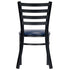 Chivari Ladder Back Restaurant Chair with Black Metal Frame and Navy Blue Vinyl Seat CLMBVNB-ZF-KT