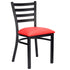 Chivari Ladder Back Restaurant Chair with Black Metal Frame and Red Vinyl Seat CLMBVR-ZF-KT
