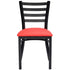 Chivari Ladder Back Restaurant Chair with Black Metal Frame and Red Vinyl Seat CLMBVR-ZF-KT