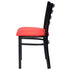 Chivari Ladder Back Restaurant Chair with Black Metal Frame and Red Vinyl Seat CLMBVR-ZF-KT