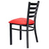 Chivari Ladder Back Restaurant Chair with Black Metal Frame and Red Vinyl Seat CLMBVR-ZF-KT