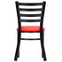 Chivari Ladder Back Restaurant Chair with Black Metal Frame and Red Vinyl Seat CLMBVR-ZF-KT
