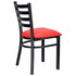 Chivari Ladder Back Restaurant Chair with Black Metal Frame and Red Vinyl Seat CLMBVR-ZF-KT