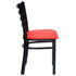 Chivari Ladder Back Restaurant Chair with Black Metal Frame and Red Vinyl Seat CLMBVR-ZF-KT