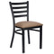 Chivari Ladder Back Restaurant Chair with Black Metal Frame and Taupe Vinyl Seat CLMBVTP-ZF-KT