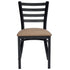 Chivari Ladder Back Restaurant Chair with Black Metal Frame and Taupe Vinyl Seat CLMBVTP-ZF-KT