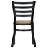Chivari Ladder Back Restaurant Chair with Black Metal Frame and Taupe Vinyl Seat CLMBVTP-ZF-KT