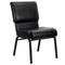 Chivari Black Vinyl on Black Frame 20.5" Cut Away Back Church Chair CH20BBV-ZF-T