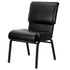 Chivari Black Vinyl on Black Frame 20.5" Cut Away Back Church Chair CH20BBV-ZF-T
