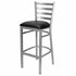 Chivari Ladder Back Bar Stool with Silver Frame and Black Vinyl Seat BLMSVB-ZF-KT