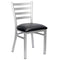 Chivari Ladder Back Restaurant Chair with Silver Frame and Black Vinyl Seat CLMSVB-ZF-KT