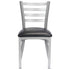 Chivari Ladder Back Restaurant Chair with Silver Frame and Black Vinyl Seat CLMSVB-ZF-KT