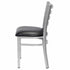 Chivari Ladder Back Restaurant Chair with Silver Frame and Black Vinyl Seat CLMSVB-ZF-KT