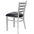 Chivari Ladder Back Restaurant Chair with Silver Frame and Black Vinyl Seat CLMSVB-ZF-KT