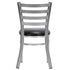 Chivari Ladder Back Restaurant Chair with Silver Frame and Black Vinyl Seat CLMSVB-ZF-KT