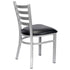 Chivari Ladder Back Restaurant Chair with Silver Frame and Black Vinyl Seat CLMSVB-ZF-KT