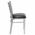 Chivari Ladder Back Restaurant Chair with Silver Frame and Black Vinyl Seat CLMSVB-ZF-KT