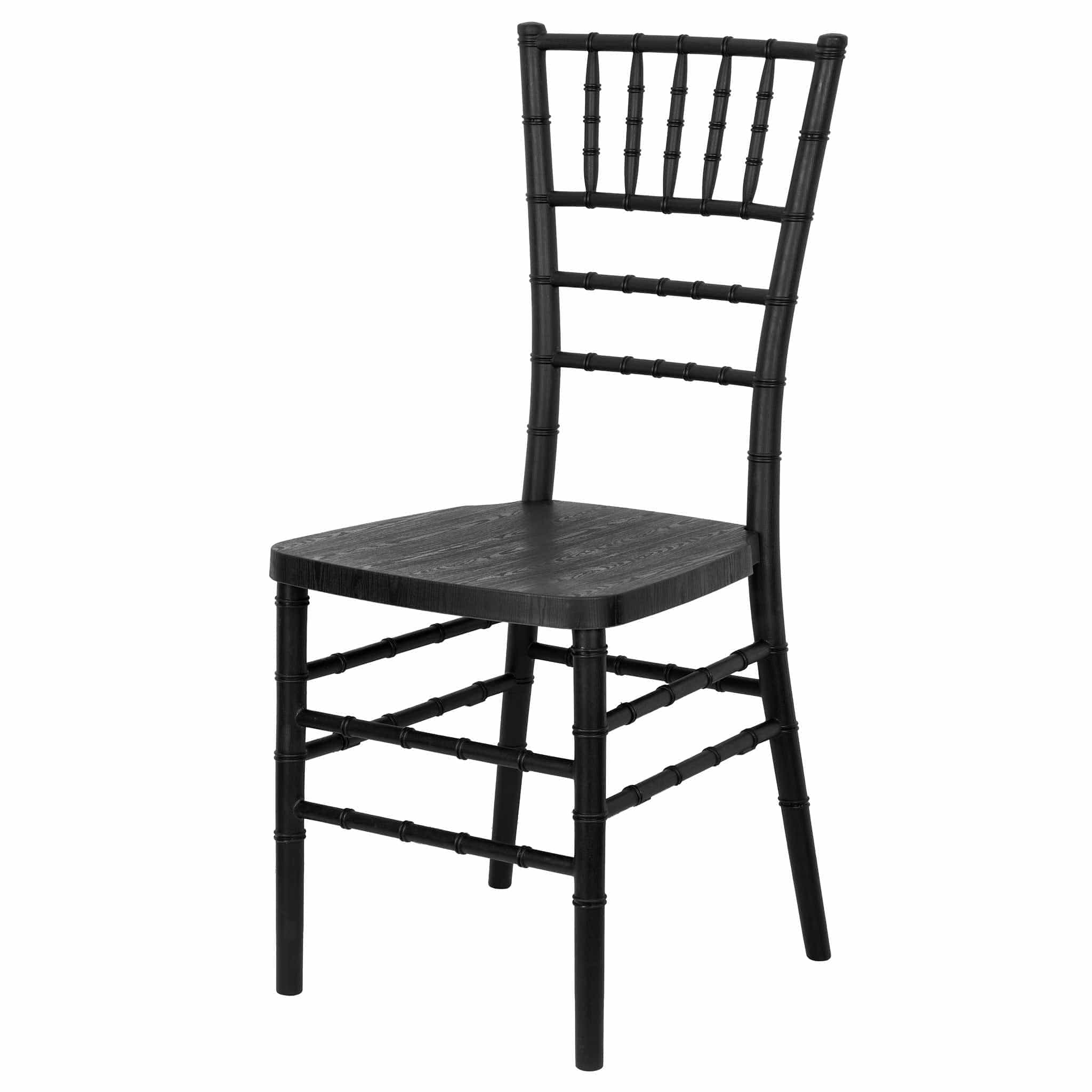 Chivari Black Woodgrain™ Resin Steel Skeleton Chiavari Chair CCRBB-STEEL-AX-T
