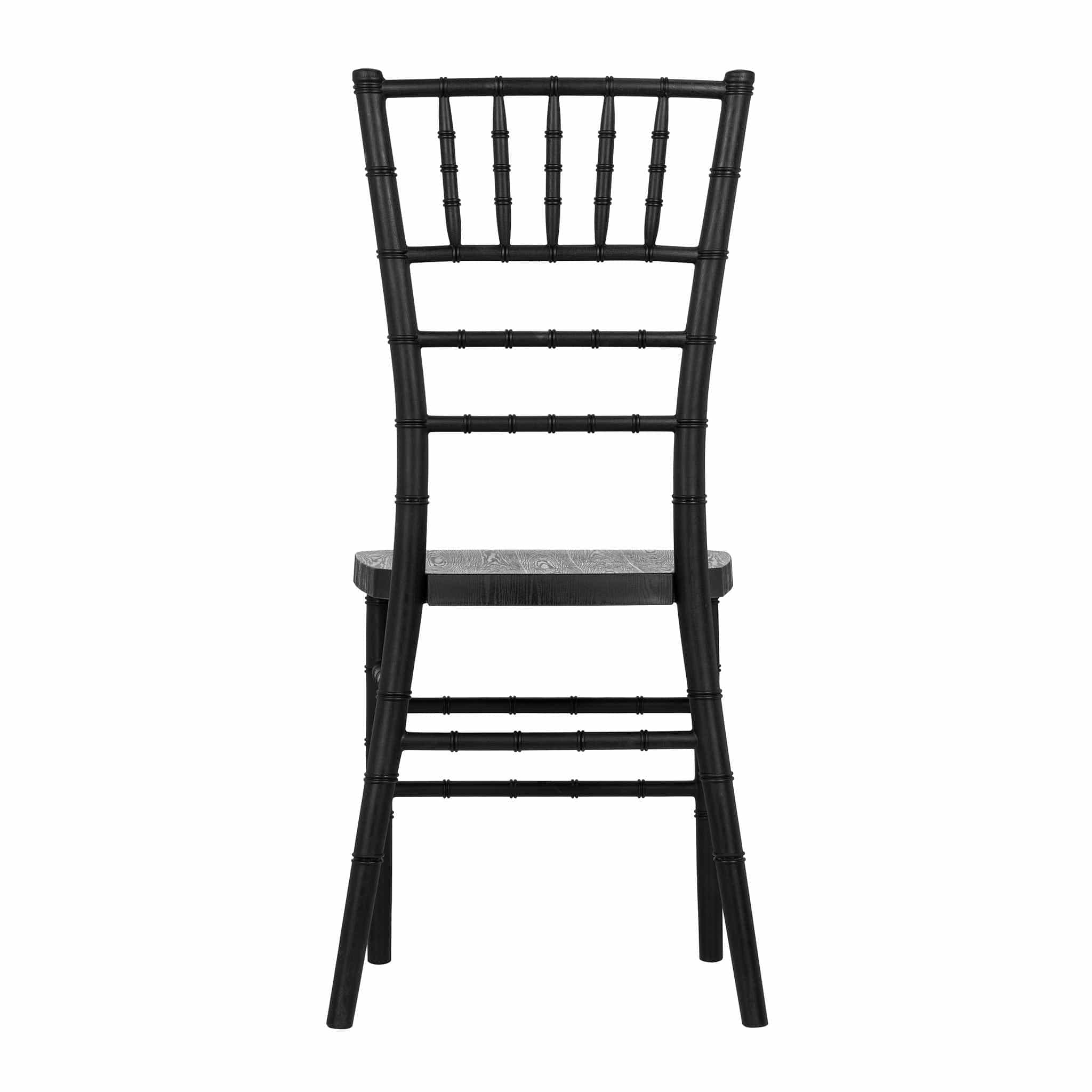 Chivari Black Woodgrain™ Resin Steel Skeleton Chiavari Chair CCRBB-STEEL-AX-T