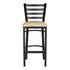 Chivari Black Ladder Back Restaurant Bar Stool with Ivory Vinyl Seat BLMBVIV-ZF-KT