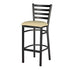 Chivari Black Ladder Back Restaurant Bar Stool with Ivory Vinyl Seat BLMBVIV-ZF-KT