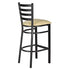 Chivari Black Ladder Back Restaurant Bar Stool with Ivory Vinyl Seat BLMBVIV-ZF-KT