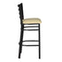 Chivari Black Ladder Back Restaurant Bar Stool with Ivory Vinyl Seat BLMBVIV-ZF-KT