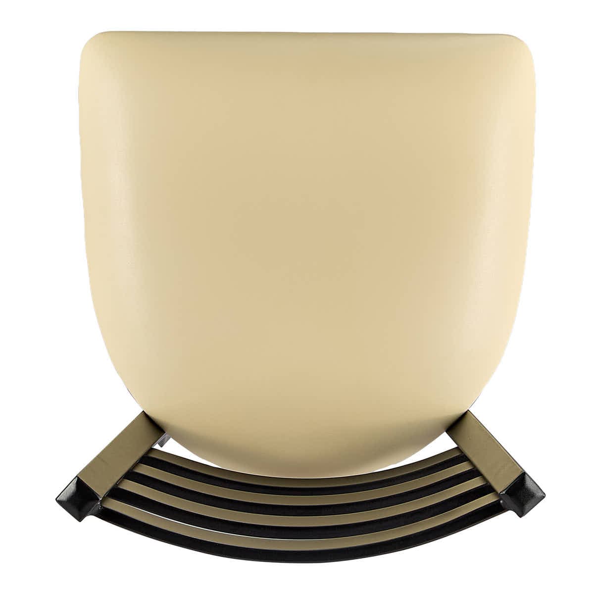 Chivari Black Ladder Back Restaurant Bar Stool with Ivory Vinyl Seat BLMBVIV-ZF-KT