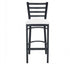 Black Ladder Back Restaurant Bar Stool with White Vinyl Seat