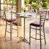 Chivari Ladder Back Bar Stool with Silver Frame and Burgundy Vinyl Seat BLMSVBU-ZF-KT