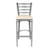 Silver Ladder Back Restaurant Bar Stool with Ivory Vinyl Seat